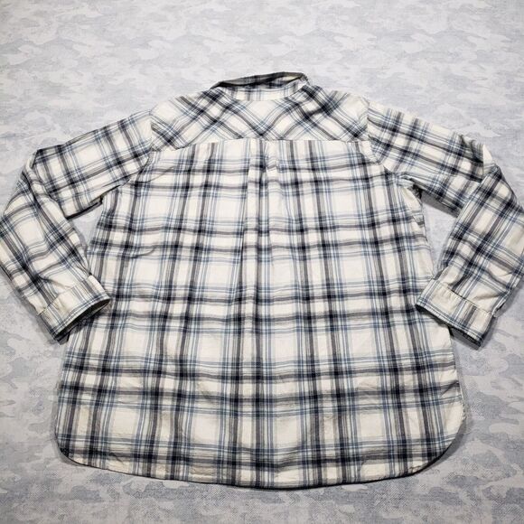 Carhartt Top Womens 2XL Blue Plaid Long Sleeve Button Up Workwear - Picture 6 of 9